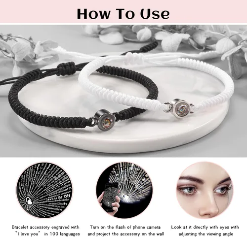 Miniatura 3 de Pulseras PZXHRY para pareja, mejores amigos, madre e hija, amistad, pulsera a juego para él, ella, mejor amiga, mamá, hija, cumpleaños, Navidad