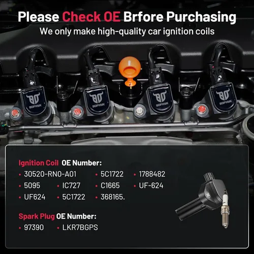 Miniatura 3 de BDFHYK Paquete de bobinas de encendido compatible con Acura Honda