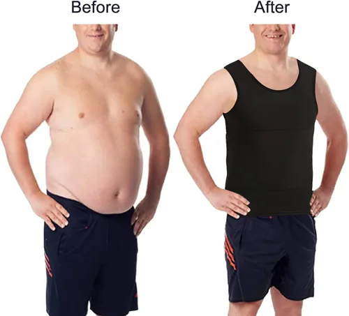 Miniatura 2 de Lgtfy Mens Gynecomastia Compression Shirts, Slimming Body Shaper Tank Top, Tummy Control Undershirts - Change in Seconds