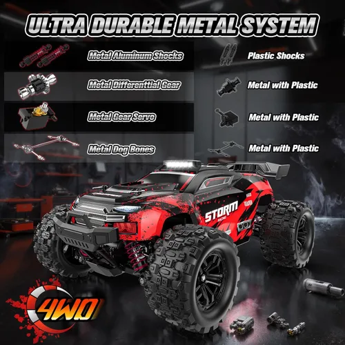 Miniatura 3 de 1:18 Coches RC, Automóvil de control remoto de 2.4GHz 4WD de alta velocidad 40 KM/H con rueda de derrape, camión monstruo todo terreno todo camino
