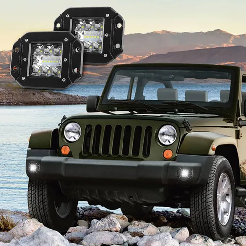Miniatura 6 de EBESTauto - Manivelas LED de montaje empotrado, luz de trabajo LED de barra de luz de parachoques luces de conducción fuera de carretera LED lámpara