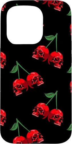 Miniatura 14 de Cute Cherry Skull Pattern Red Scary Skulls Black Background Case for iPhone 17