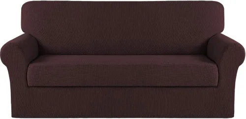 Miniatura 101 de Turquoize Fundas para sofá lavables de 2 piezas, fundas para sofá de 3 cojines, fundas elásticas para sofá con parte inferior elástica, tela