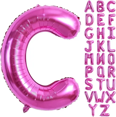 Miniatura 29 de TONIFUL Globos grandes de 40 pulgadas de color rojo rosa con letras B, globos gigantes de letras del alfabeto, globos grandes de Mylar