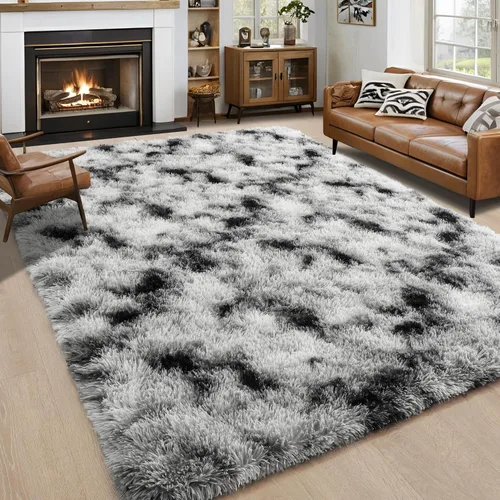 Miniatura 71 de Noahas - Alfombra suave y afelpada para habitación de niña y sala de estar, colorida, decoración para guardería, teñido anudado arcoíris, azul