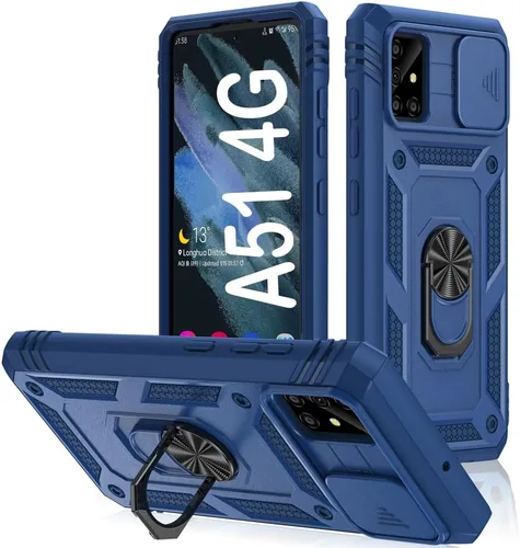 Miniatura 33 de PASNEW Funda para Samsung Galaxy A54, Soporte Metálico y Cubierta Deslizante para Cámara, Militar Multicapa Resistente de Cuerpo Completo a Prueba