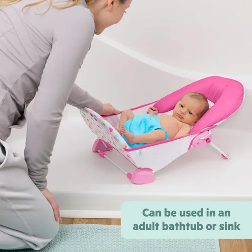 Miniatura 2 de Bright Starts Disney Baby Minnie Mouse - Asiento de baño plegable de 2 posiciones para bebé, soporte ajustable para fregadero o bañera, edades de 0