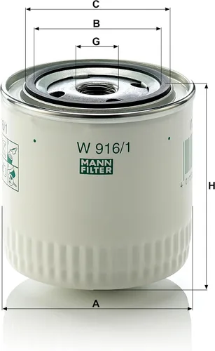 Miniatura 3 de Mann-Filter W 916/1 Filtro de aceite giratorio
