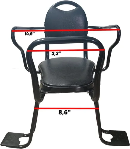 Miniatura 3 de Asiento trasero de bicicleta para niños, asiento trasero de bicicleta para niños, asiento trasero de bicicleta con reposabrazos, pedales y arnés