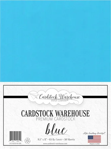 Cardstock Warehouse - Papel de cartulina azul Glo Tone – 25 hojas, 8.5 x 11 pulgadas – 65 libras / 175 GSM Premium reciclado azul mate cartulina