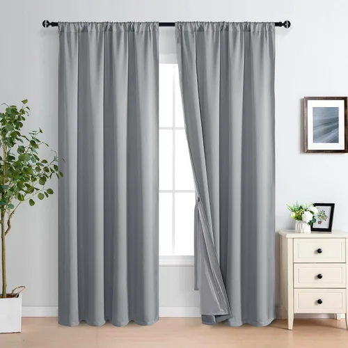 Miniatura 41 de XWZO Cortinas Opacas 100% Blancas - Cortinas de Bloqueo Total de Calor y Luz con Forro Negro para Dormitorio/Cuarto de Lavado, Paneles de Ventana