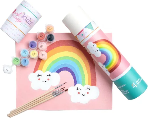 Miniatura 18 de Pink Picasso Kits de pintura por números para niños de 8 a 12 años Kit de manualidades para niños principiantes de bricolaje, pintura acrílica