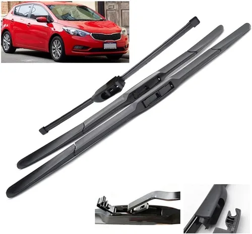 Juego de limpiaparabrisas delantero y trasero compatible con Kia Cerato YD 2012-2017 parabrisas ventana coche lluvia cepillo 26 pulgadas 14 pulgadas