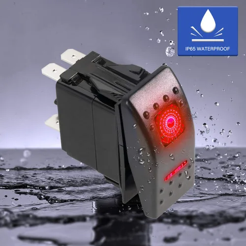 Miniatura 4 de FXC Interruptor basculante SPDT de 3 posiciones de 7 pines láser encendido/apagado/encendido luz LED roja 20A/12V 10A/24V interruptor de palanca
