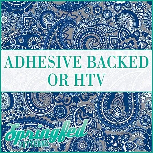 Patrón PAISLEY azul real y gris #1 transferencia de calor o vinilo adhesivo, elige tu talla. Patrón de cachemira