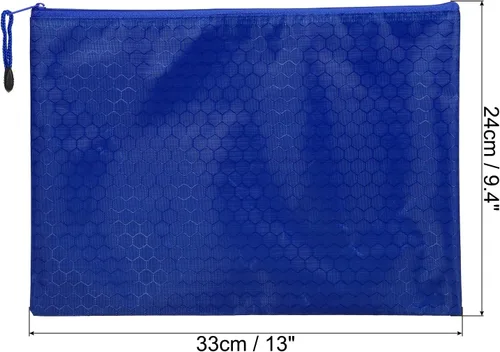 Miniatura 2 de PATIKIL Bolsas impermeables con cremallera, paquete de 10 unidades tamaño A4 para documentos organizador de almacenamiento para suministros de Azul