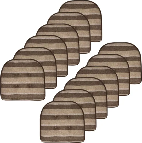 Miniatura 80 de Sweet Home Collection - Cojín de espuma viscoelástica para silla con capitoné, antideslizante, parte trasera de goma, en forma de U, 17 x 16 Piel