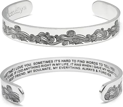 Dczosily Pulseras inspiradoras para mujer, de acero inoxidable, pulseras motivacionales, regalos personalizados para mejores amigas