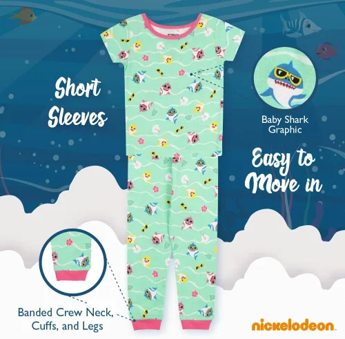 Miniatura 6 de Nickelodeon unisex-child Paw Patrol Baby Shark Blue's Clues & You 4-piece Snug-fit Cotton Pajama Set, Soft & Cute for Kids