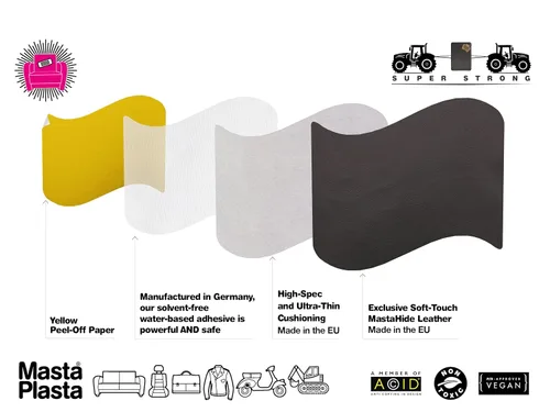 Miniatura 4 de MastaPlasta Parche de reparación de cuero autoadhesivo de alta calidad, color gris topo de 8 x 4 pulgadas (7.9 x 3.9 in). Tu kit de reparación de E