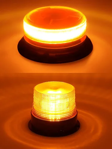 AnTom Luz estroboscópica LED inalámbrica, batería de 12-24 V, luz de advertencia intermitente magnética de emergencia ámbar, para carretillas