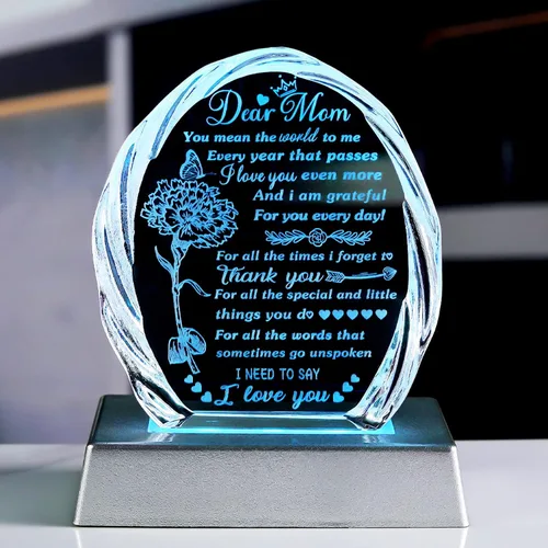Miniatura 9 de Regalos para hija de mamá papá, regalos de cumpleaños para el día de la madre para hija adulta, recuerdos de cristal para mi hija, regalo