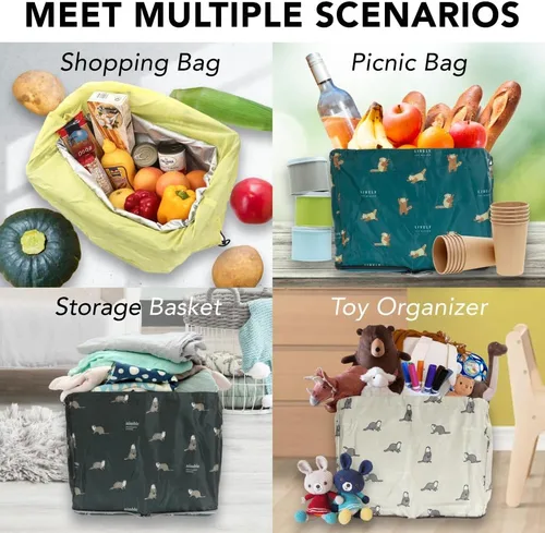 Miniatura 3 de Bolso de compras reutilizable medio ligero de nylon compacto de los bolsos de compras del ultramarinos Azul marino estrella:604118