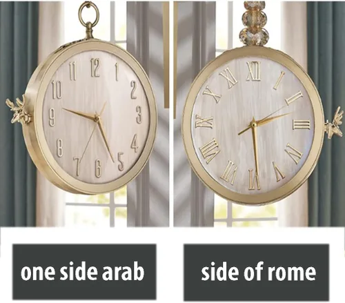 Miniatura 7 de Modern Double Sided Wall Clock Modern Simple Style Decor Wall Clock Non-Ticking Classic Digital Clock Interior Decoration Wall Art Decor Clock