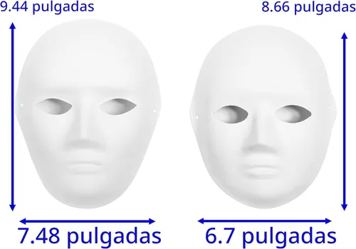 Miniatura 3 de CALPALMY Paquete de 14 máscaras de papel maché, 2 tamaños para proyectos artísticos, teatro, Halloween, fiestas de máscaras, arte en el aula