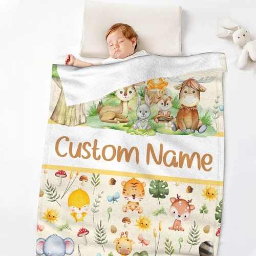 Miniatura 6 de Manta de bebé personalizada con nombre para niñas y niños - Manta de arrullo personalizada para niños pequeños, bebés, recién nacidos - Temática