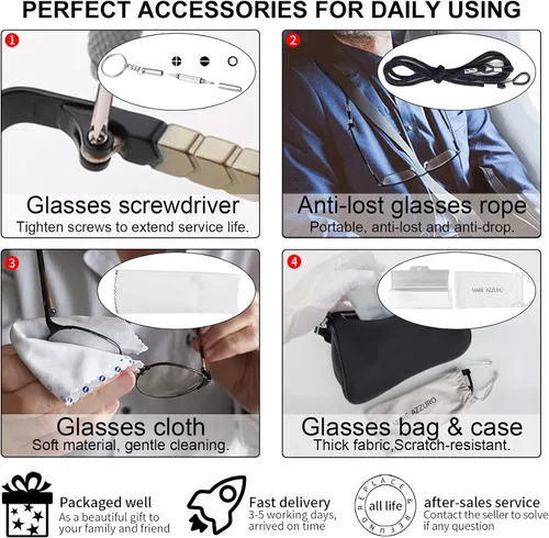 Miniatura 6 de MARE AZZURO Gafas de Lectura Cuadradas Grandes +1.0 para Hombre Lectores Grandes Cara Grande 1.0 1.25 1.5 1.75 2.0 2.25 2.5 2.75 3.0 3.5 4.0 5.0 6.0