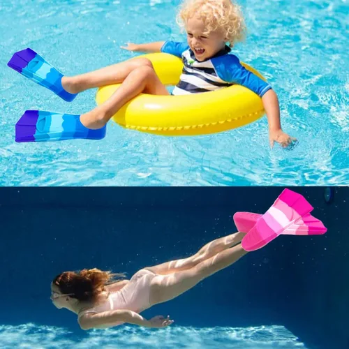 Miniatura 62 de Gugmoy Kids Swim Fins,Comfortable Silicone Flippers for Swimming and Diving,Size Suitable Beginners Kids Girls Boys Adults