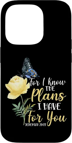 Miniatura 17 de iPhone 16 Christian Bible Verse Butterfly Rose Flower Jeremiah 29:11 Case