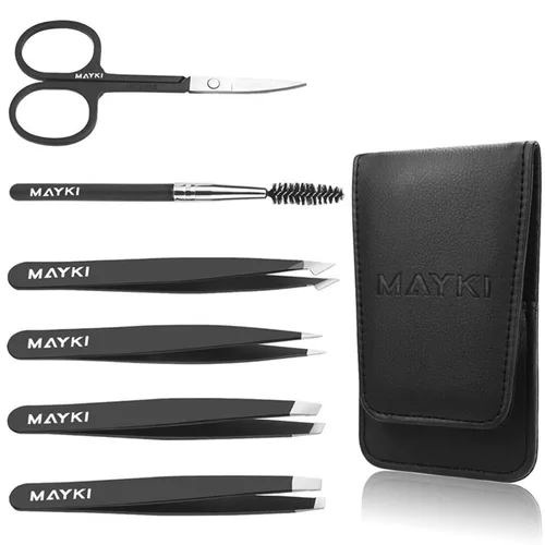 Juego de 6 pinzas para cejas, kit profesional de pinzas de cejas de acero inoxidable para mujeres/hombres, juego de pinzas de gran precisión para