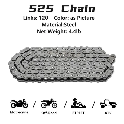 Miniatura 2 de Cadena de motocicleta de 525 pasos sin junta tórica para Yamaha YZF-R6 R1 MT-07 MT-09 MT-10 FZ-07 FZ-08 FZ-09 XSR700 XSR900 Tracer 900 XTZ690 Tenere
