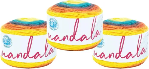 Miniatura 24 de Lion Brand Yarn Mandala - Hilo multicolor para ganchillo,tejido y manualidades, color Liger, 1770 pies, paquete de 1 unidad