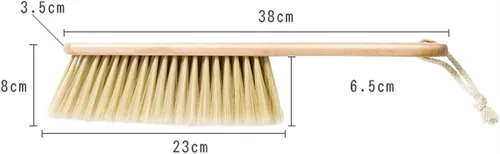 Miniatura 2 de REPYL Cepillo de limpieza de escoba de mano con mango de madera de cerdas suaves para limpieza de automóviles, camas, sofás y alfombras