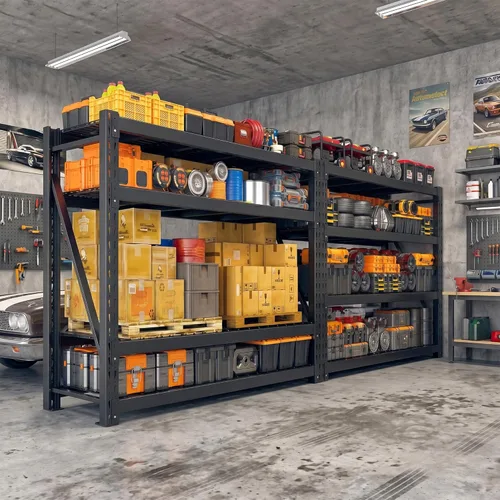 Miniatura 20 de Bepatio Estantería de garaje resistente de 11000 libras, estantes de almacenamiento ajustables de 4 niveles, estantería de metal, estante industrial