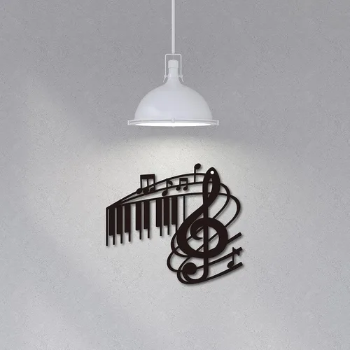 Miniatura 7 de CREATCABIN Arte de pared de metal para decoración de notas musicales, placas colgantes de hierro, letrero de escultura para interiores y exteriores