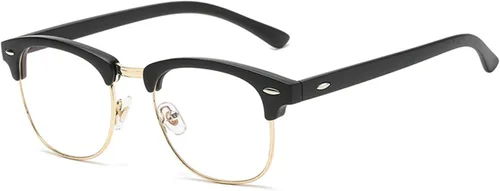 Miniatura 12 de Lentes de bloqueo de luz azul para mujeres y hombres, clásicos, semi sin montura, falsos nerd anti rayos azules para computadora
