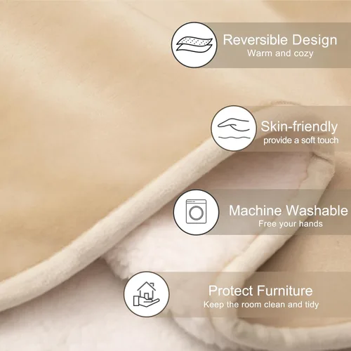 Miniatura 4 de gogobunny Manta de cama impermeable, manta reversible de forro polar Sherpa para perro, cachorro y gato, funda para muebles que protege la cama