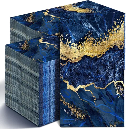 Miniatura 10 de Geyoga 200 Piezas Servilletas de Invitados de Mármol de 2 Capas Servilletas de Papel Desechables para Baño de Invitados Toallas de Mano Marmoleadas