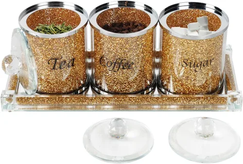 Miniatura 11 de Juego de saleros y pimenteros de cristal con bandeja, decoración de casa de diamantes triturados de cristal brillante para cocina, tarro de sal