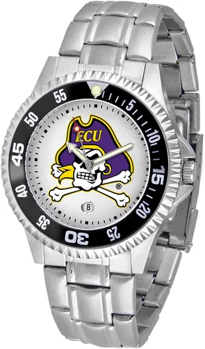 Miniatura 11 de SunTime Reloj de cuarzo de 1.575 in para hombre, correa de acero inoxidable de 0.787 in, esfera Gameday Tulane ola verde