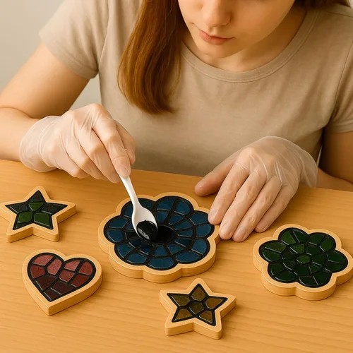 Miniatura 8 de Kit de mosaico, incluye pegamento de mosaico y lechada, aplicador, guantes, perfecto para hacer decoración del hogar, manualidades, regalos hechos a