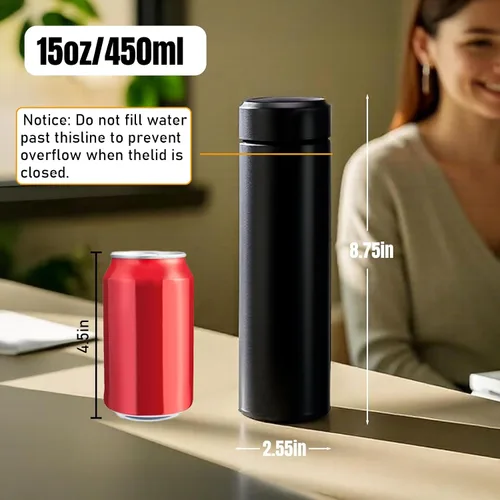 Miniatura 6 de Botellas de agua de acero inoxidable de 17 onzas, botella de agua delgada, botella de agua térmica, botella de agua aislada que mantiene el calor