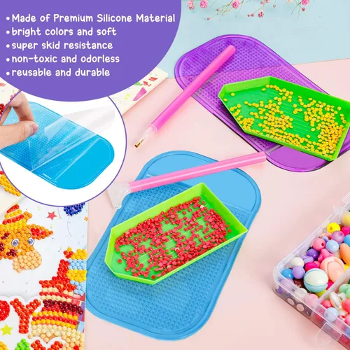 Miniatura 3 de 6 alfombrillas adhesivas antideslizantes para pintura de arte con diamantes, almohadilla de gel universal antideslizante de 5.5 x 2.9 pulgadas