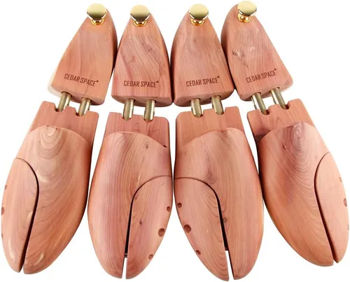 Cedar Space Árboles de zapatos de cedro para hombre, 2 paquetes4 paquetes de árboles de madera de cedro de alta calidad, Rojo cedro