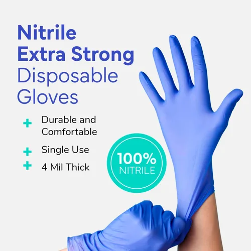 Miniatura 2 de OWELL® Blue Medical Exam Nitrile Gloves – Disposable Gloves for Dental & Medical Use, Powder-Free, Latex-Free, Chemo Rated