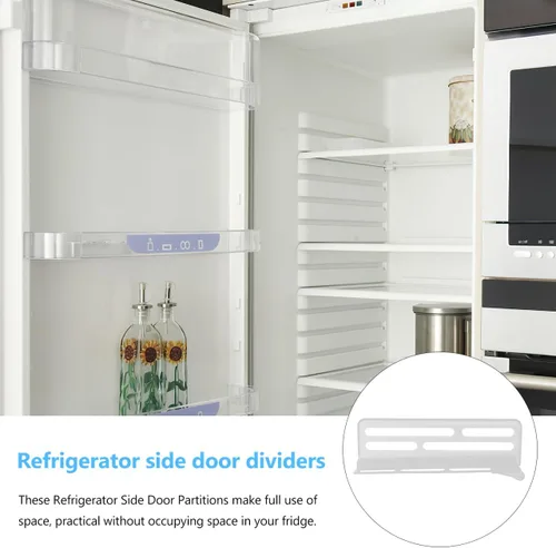 Miniatura 3 de ARTIBETTER 3 separadores ajustables para puerta lateral de refrigerador, organizadores de plástico para almacenamiento de alimentos y bebidas